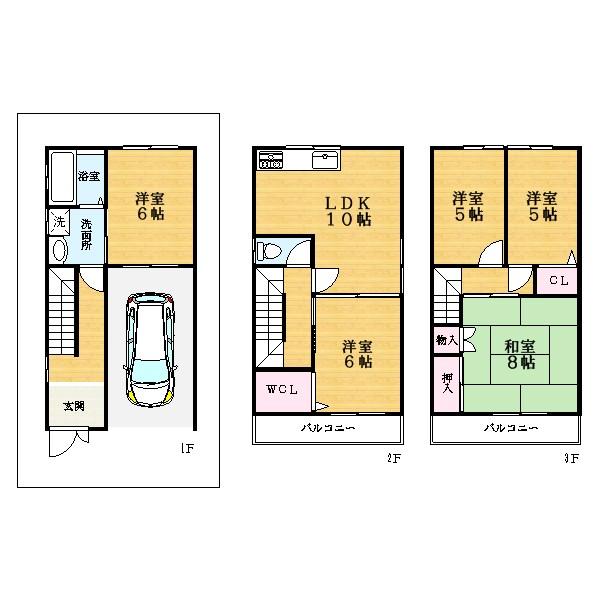 Floor plan. 22 million yen, 5LDK, Land area 50.06 sq m , Building area 96.76 sq m