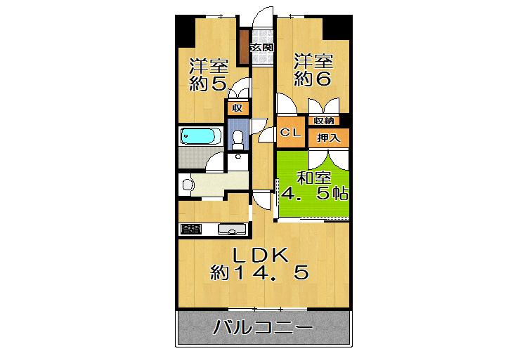 Floor plan. 3LDK, Price 14.7 million yen, Occupied area 67.32 sq m , Balcony area 12.92 sq m