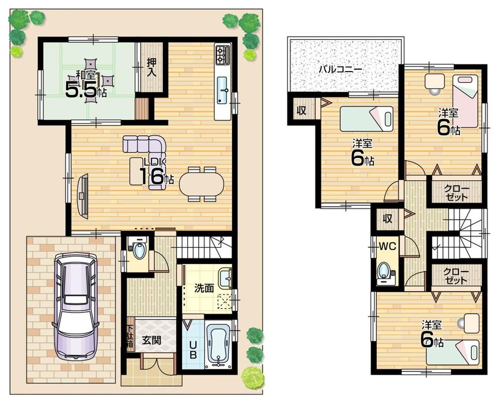 Floor plan. (No. 2 locations), Price 25,800,000 yen, 4LDK, Land area 93.85 sq m , Building area 93.96 sq m