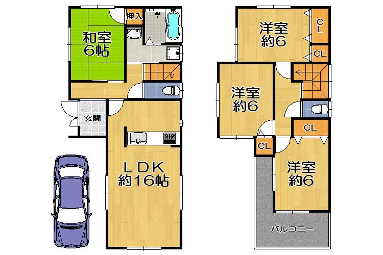 Floor plan. (No. 1 point), Price 26,800,000 yen, 4LDK, Land area 96.78 sq m , Building area 94.77 sq m