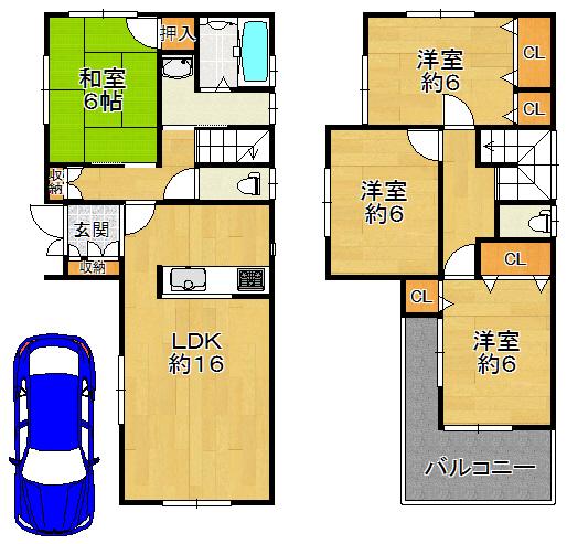 Floor plan. (No. 3 locations), Price 26,800,000 yen, 4LDK, Land area 95.29 sq m , Building area 94.77 sq m