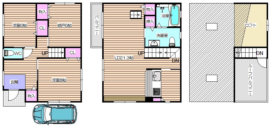 Floor plan. 33,800,000 yen, 3LDK, Land area 82.64 sq m , Building area 105.71 sq m