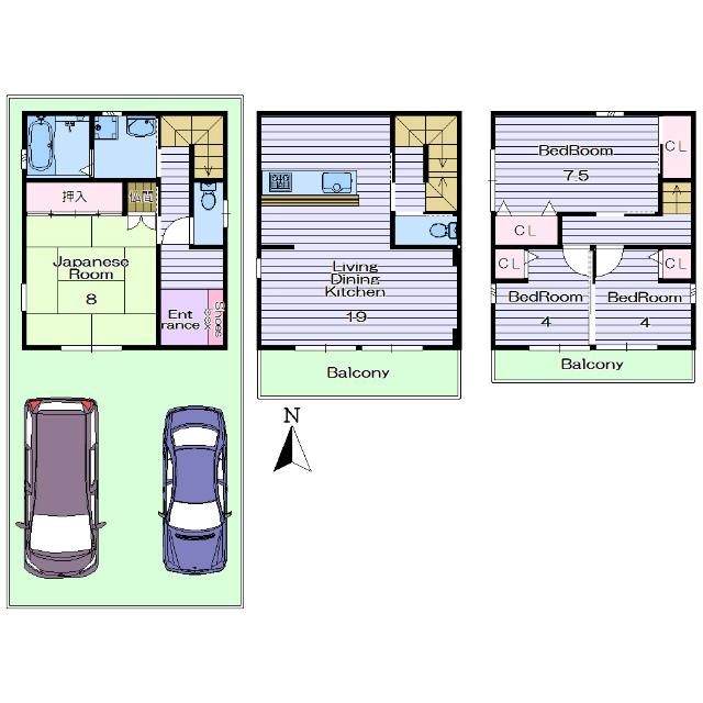 Floor plan. 19,800,000 yen, 4LDK, Land area 86.5 sq m , Building area 102.06 sq m