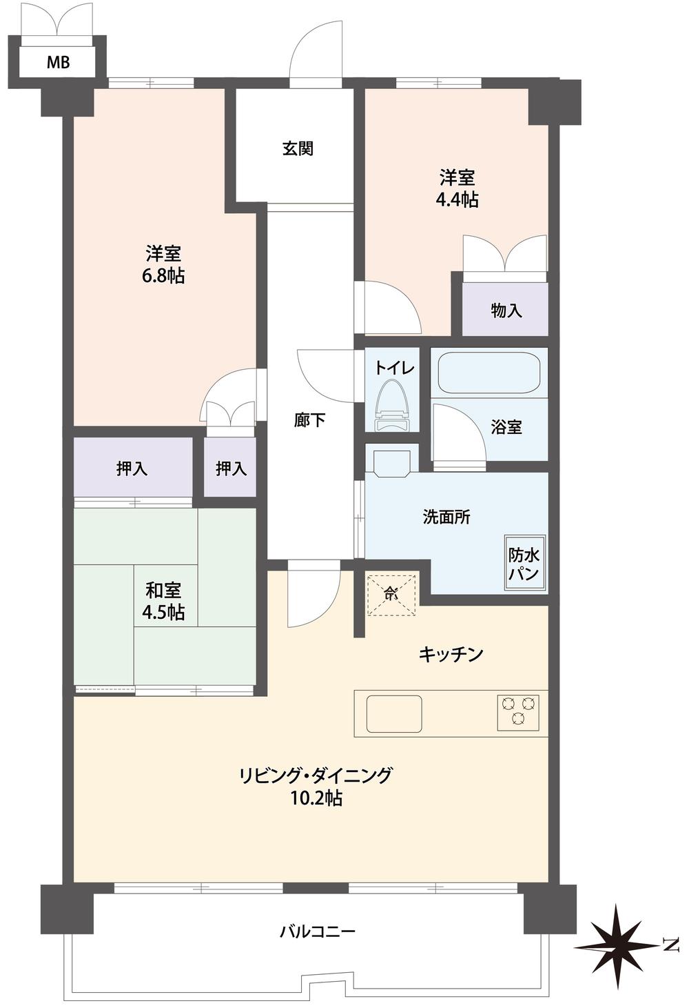 Floor plan. 3LDK, Price 15.7 million yen, Occupied area 62.92 sq m , Balcony area 8.4 sq m fully renovated