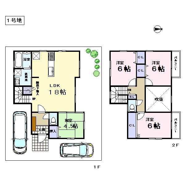 Floor plan. (No. 1 point), Price 23.8 million yen, 4LDK, Land area 114.63 sq m , Building area 96.79 sq m