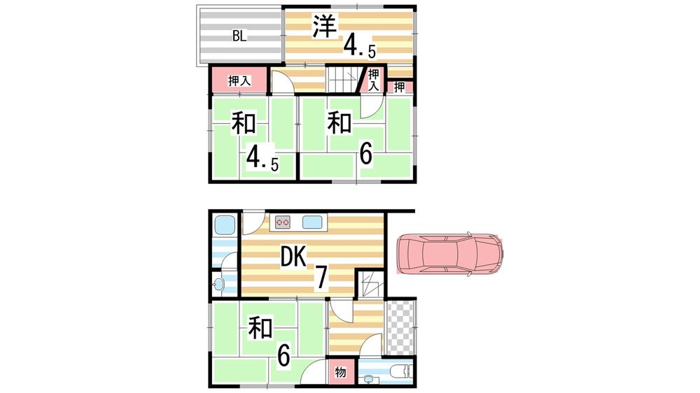 Floor plan. 16 million yen, 4DK, Land area 70.32 sq m , Building area 63.75 sq m