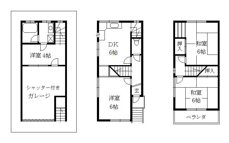 Floor plan. 8.8 million yen, 4DK, Land area 54.81 sq m , Building area 77.43 sq m