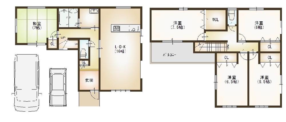 Floor plan. 39,800,000 yen, 5LDK, Land area 110.2 sq m , The building area is 117.21 sq m Free Plan.