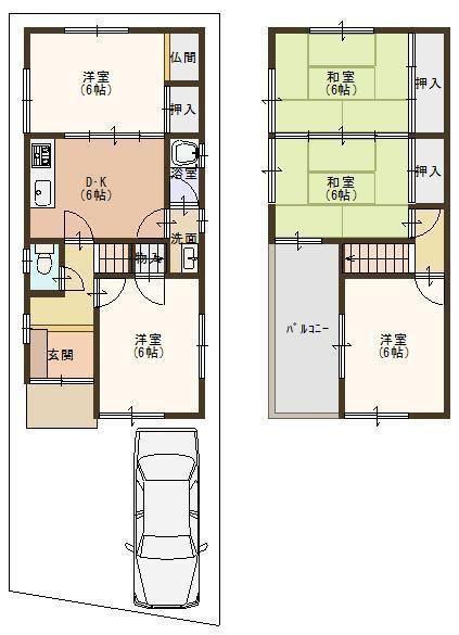 Floor plan. 10.8 million yen, 5DK, Land area 86.17 sq m , Building area 80.46 sq m floor plan here