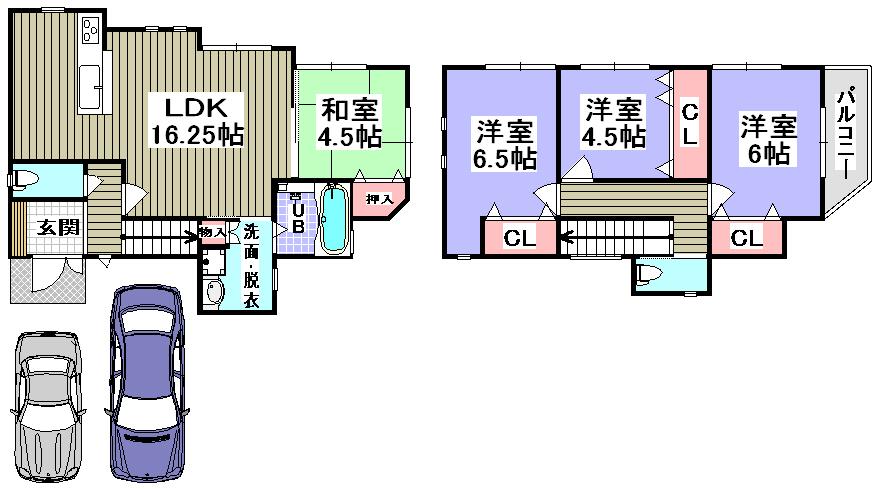 Building plan example (floor plan). Building plan example (C No. land) Building Price      13,830,000 yen ~ , Building area 91.02 sq m