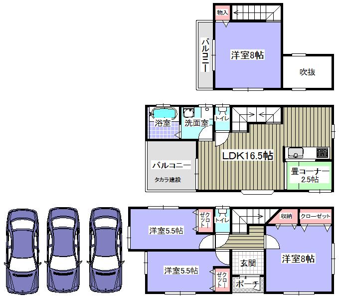 Floor plan. 23.8 million yen, 4LDK, Land area 128.36 sq m , Building area 100.61 sq m