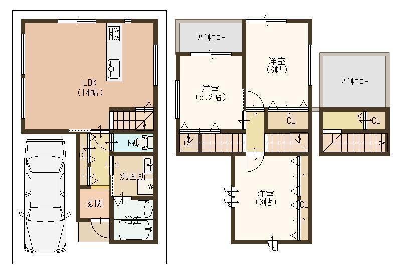 Building plan example (floor plan). Building plan example Building price 11,940,000 yen, Building area 78.97 sq m