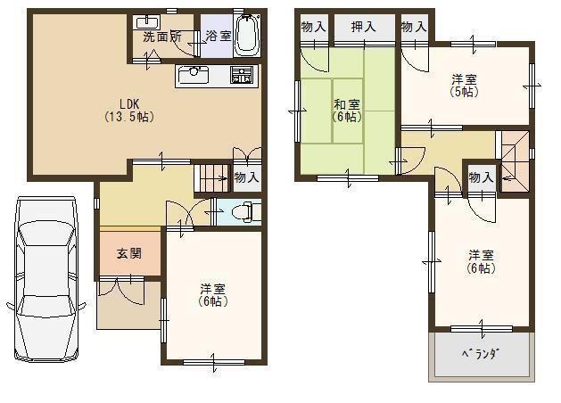 Floor plan. 14.8 million yen, 4LDK, Land area 79.34 sq m , Building area 85.26 sq m floor plan here