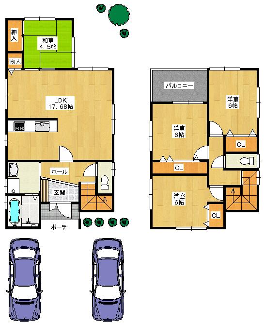 Floor plan. 44,800,000 yen, 4LDK, Land area 144.31 sq m , Building area 99.06 sq m plan view