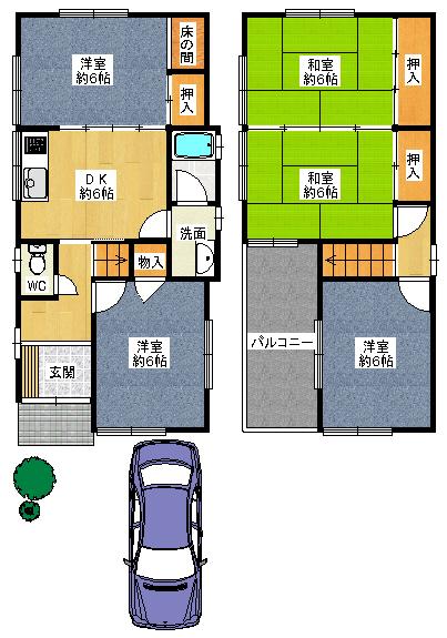 Floor plan. 10.8 million yen, 5DK, Land area 86.17 sq m , Building area 80.46 sq m