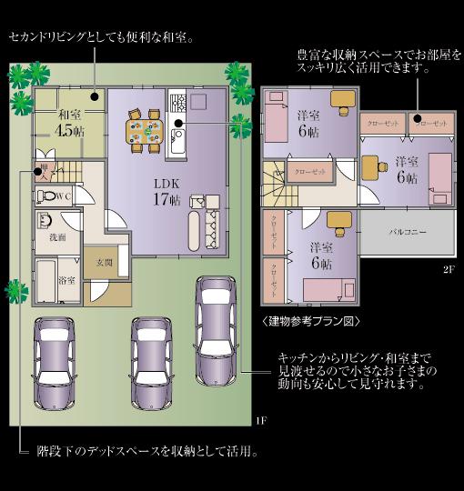 Compartment view + building plan example. Building plan example, Land price 19,800,000 yen, Land area 183.24 sq m , Building price 14 million yen, Building area 92.34 sq m building plan example ( Issue land) Building Price      14 million yen, Building area  92.34  sq m