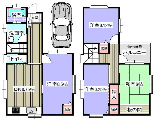 Floor plan. 13.5 million yen, 4LDK, Land area 73.4 sq m , Building area 79.28 sq m