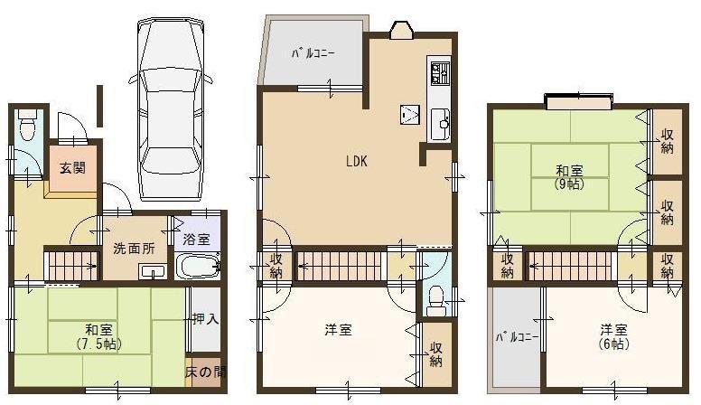 Floor plan. 11,980,000 yen, 4LDK, Land area 67.19 sq m , Building area 98.81 sq m floor plan here