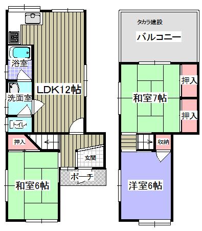 Floor plan. 6.3 million yen, 3LDK, Land area 62.87 sq m , Building area 68.04 sq m