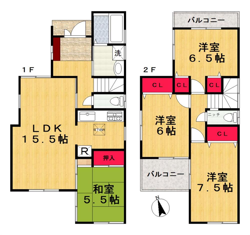 Floor plan. 36,900,000 yen, 4LDK, Land area 109.43 sq m , Building area 94.77 sq m   [Floor plan]