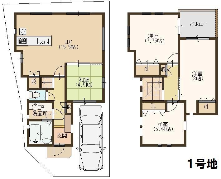 Floor plan. 23,998,000 yen, 4LDK, Land area 80.26 sq m , Building area 91.84 sq m floor plan here