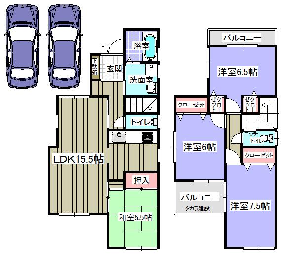 Floor plan. 36,900,000 yen, 4LDK, Land area 109.43 sq m , Building area 94.77 sq m