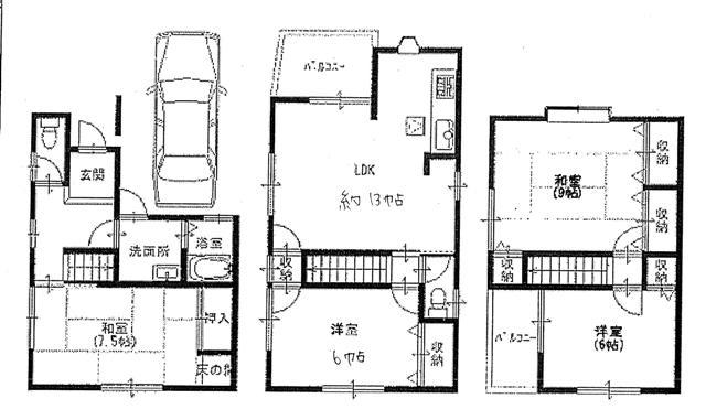 Floor plan. 11,980,000 yen, 4LDK, Land area 67.19 sq m , Building area 98.81 sq m