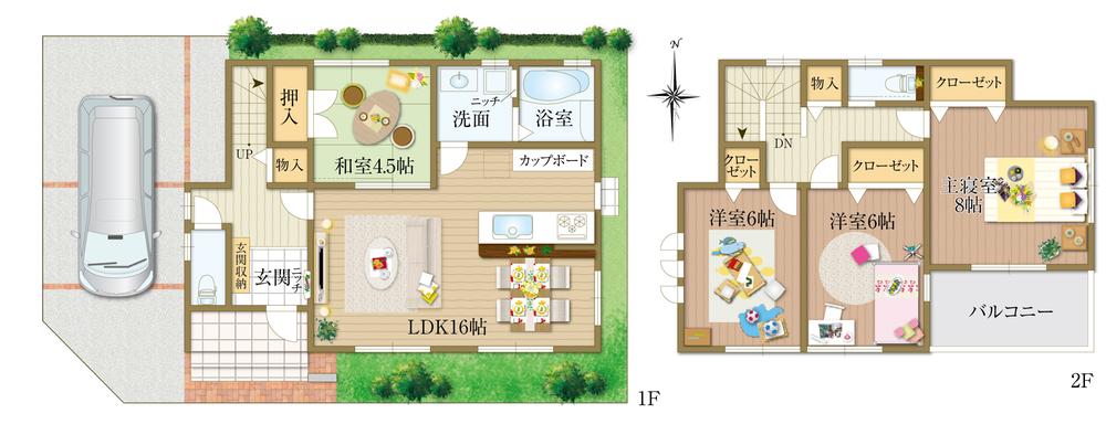 Floor plan. (No. 11 land model house), Price 31.7 million yen, 4LDK, Land area 103.43 sq m , Building area 100.19 sq m
