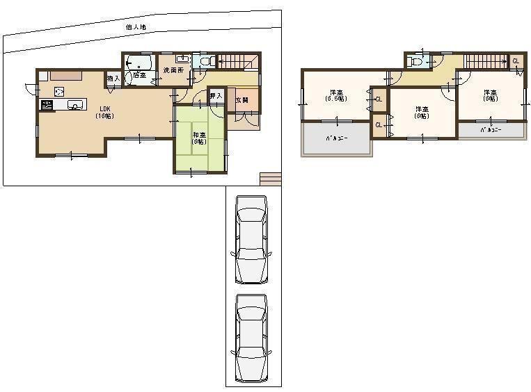 Floor plan. 28.8 million yen, 4LDK, Land area 156.39 sq m , Building area 95.58 sq m floor plan here