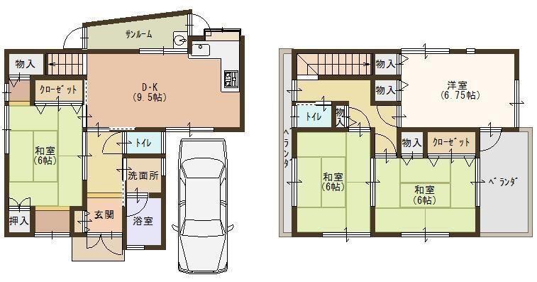 Floor plan. 13.3 million yen, 4DK, Land area 75.81 sq m , Building area 86.27 sq m floor plan here