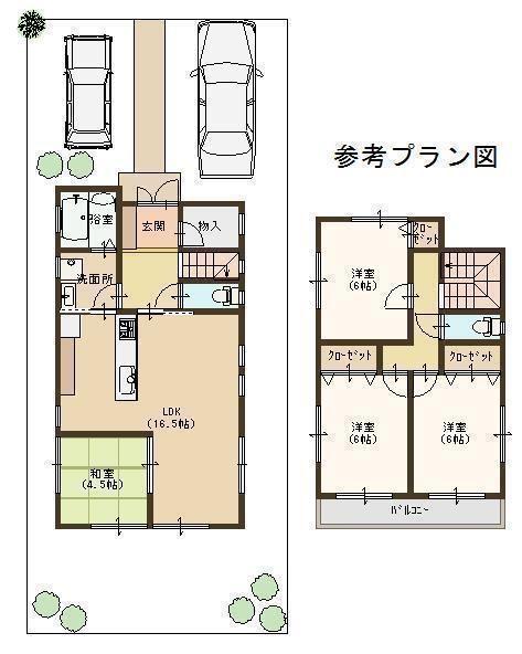 Building plan example (floor plan). Building plan example (B No. land) Building price 15,820,000 yen, Building area 96.90 sq m