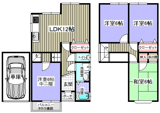 Floor plan. 10.9 million yen, 4LDK, Land area 67.91 sq m , Building area 95.98 sq m
