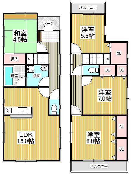 Floor plan. 22,800,000 yen, 4LDK, Land area 151.45 sq m , In order to live in stylish than the building area 98.41 sq m ・  ・  ・