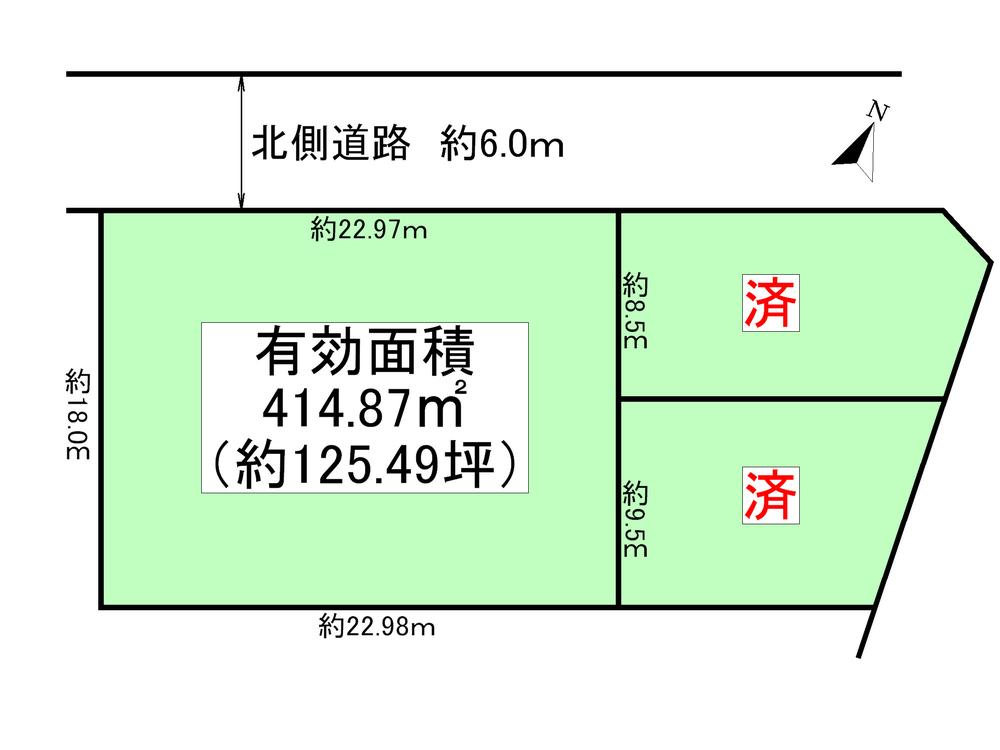 Compartment figure. Land price 75,290,000 yen, Land area 414.87 sq m