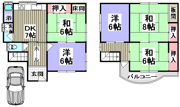 Floor plan. 10.8 million yen, 5DK, Land area 81.53 sq m , Building area 87.83 sq m