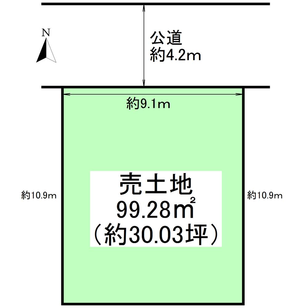 Compartment figure. Land price 10.8 million yen, Land area 99.28 sq m