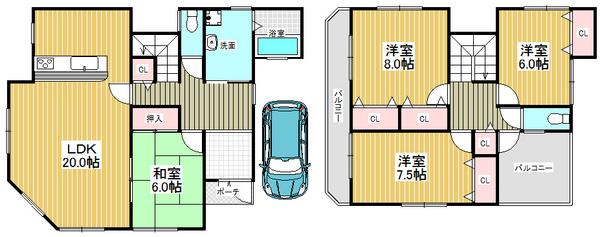 Floor plan. 32,800,000 yen, 4LDK, Land area 150.05 sq m , Building area 120.89 sq m