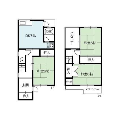 Floor plan. 4.9 million yen, 3DK, Land area 68.56 sq m , Building area 65.92 sq m