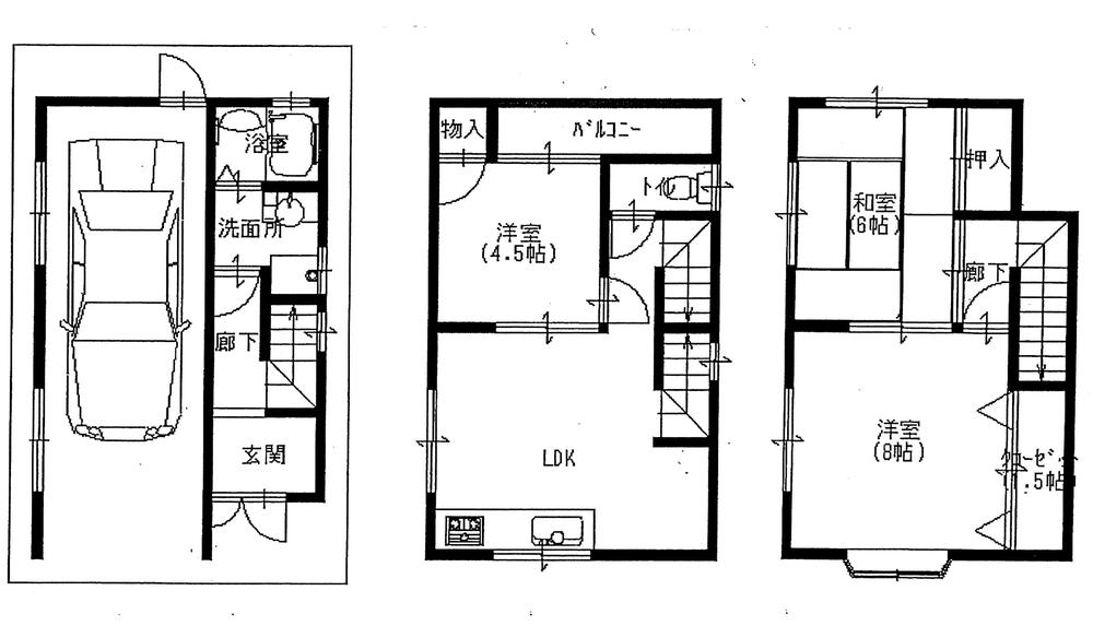 Floor plan. 10.8 million yen, 3LDK, Land area 46.05 sq m , Building area 90.45 sq m