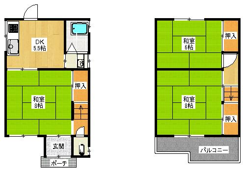 Floor plan. 5.6 million yen, 3DK, Land area 53.64 sq m , Building area 61.32 sq m