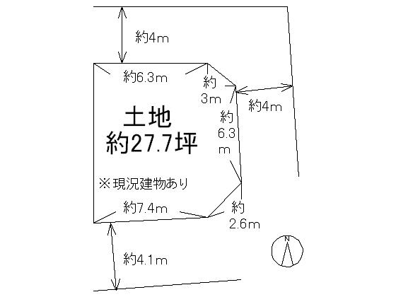 Compartment figure. Land price 8.8 million yen, Land area 91.63 sq m