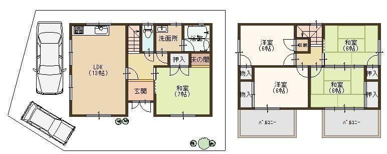 Floor plan. 17.5 million yen, 5LDK, Land area 115.84 sq m , Building area 101.85 sq m floor plan here