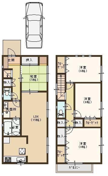 Floor plan. 22,800,000 yen, 4LDK, Land area 151.68 sq m , Building area 96.86 sq m floor plan