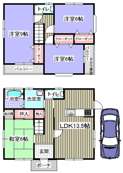 Floor plan. 15.8 million yen, 4LDK, Land area 100.03 sq m , Building area 96.39 sq m