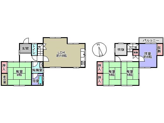 Floor plan. 19,800,000 yen, 4LDK, Land area 152.95 sq m , Building area 99.18 sq m