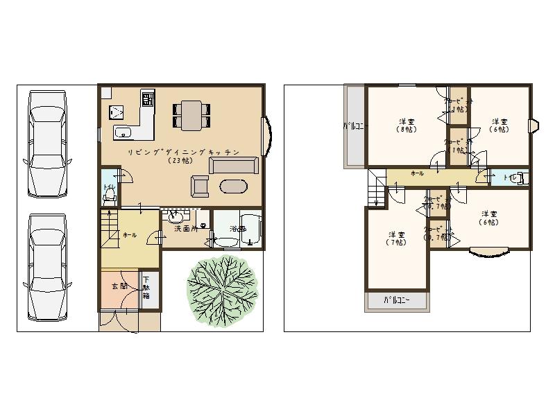 Floor plan. 27,800,000 yen, 4LDK, Land area 140 sq m , Building area 140 sq m