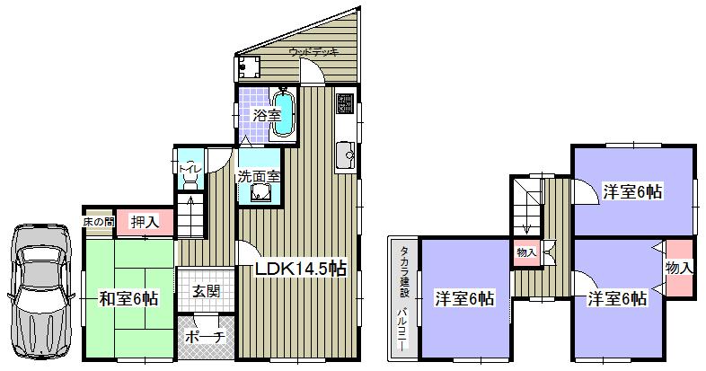 Floor plan. 15.8 million yen, 4LDK, Land area 162.68 sq m , Building area 89.44 sq m