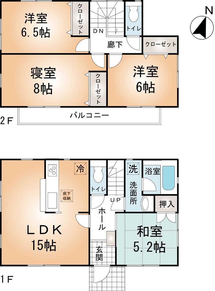 Floor plan. (3 Building), Price 23.8 million yen, 4LDK, Land area 149.99 sq m , Building area 93.15 sq m