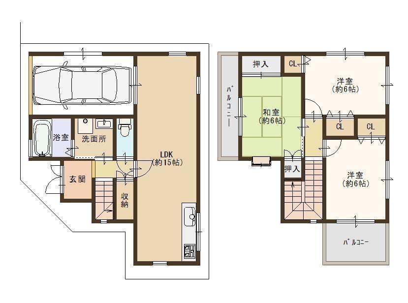 Floor plan. 13.8 million yen, 3LDK, Land area 66.68 sq m , Building area 87.47 sq m floor plan here