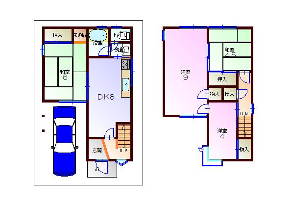 Floor plan. 9.9 million yen, 4DK, Land area 60.34 sq m , The room is a shiny building area 70.47 sq m renovated. 